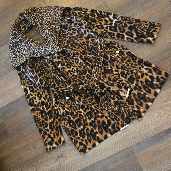 White House Black Market Jackets & Blazers - White House Black Market Animal Print Sweater Coat